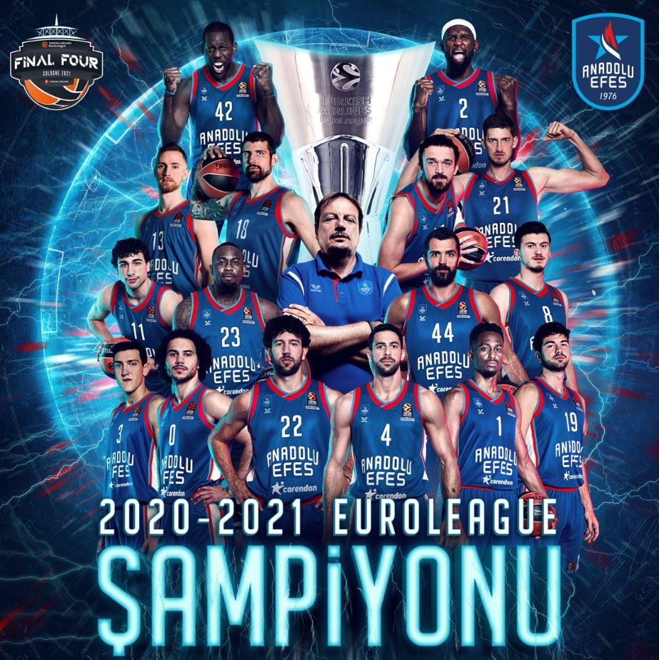 2021 Turkish Airlines EuroLeague Şampiyonu olan Anadolu Efes'i tebrik ediyoruz.